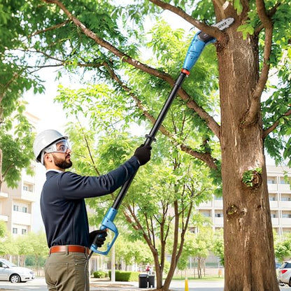 SENIX CSPE6.5-M 6.5 Amp Corded Electric Pole Saw with 8-Inch Bar and Chain, Chain Saw Tree Trimmer with Adjustable Extension Pole, Shoulder Strap Included - style: 6.5A Electric Saw