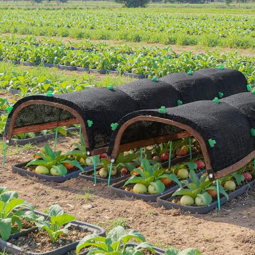 2026 Upgraded Garden Shade Cloth Kit 78.7"x59" Garden Shade Cloth for Plants Heat Protection with 5 Sets Garden Hoops for Raised Beds 75% Sunblock Shade Cloth Row Cover for Outdoor Plant Vegetables - size: 78.7" x 59"