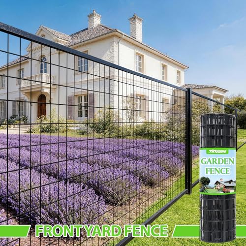 Black PVC Coated Welded Wire Fencing,2"x4" 14 Gauge,48inch H x 100ft L Garden Wire Fence Roll,2/3/4/5/6ft Tall x 50/100 ft Long Hardware Cloth Metal Mesh for Yard,Farm,Chicken,Dog,Vegetable Protection - color: Black, size: 2"x4" 48inx100ft
