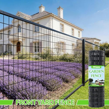 Black PVC Coated Welded Wire Fencing,2"x4" 14 Gauge,48inch H x 100ft L Garden Wire Fence Roll,2/3/4/5/6ft Tall x 50/100 ft Long Hardware Cloth Metal Mesh for Yard,Farm,Chicken,Dog,Vegetable Protection - color: Black, size: 2"x4" 48inx100ft