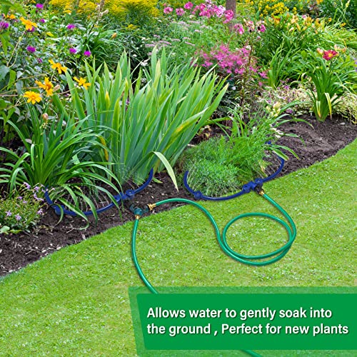 ZZM 360°Tree Water System Tree Watering Ring Circle Sprinkler and Irrigation System Targeted Water with Y Hose Splitter for New Tree Outdoor Plants Raised Garden Beds Shrubs (Small)