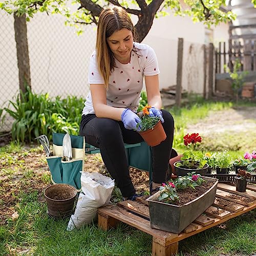 IRONMAX Garden Kneeler and Seat with Foam Pad and 2 Tool Pouches, Green - color: Green, size: 16”L×8”W, 2 Bags