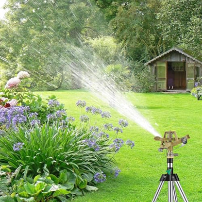 Impact Sprinkler Head, 1/2 Inch Impulse Sprinkler Heavy Duty Water Sprinkler Head Lawn Watering Sprinkler Sprayer Zinc Alloy Adjustable 360° Large Area Coverage Pattern for Patio Garden 10~18 Distance