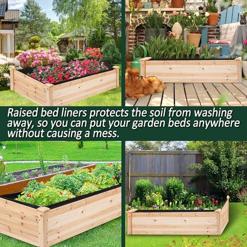 1PCS Raised Garden Bed Liner Fabric Raised Garden Bed Breathable Drainage Rectangle Grow Bags with Handles Fabric Garden Bed for Outdoor Garden Bed Holds Soil - 6ft x 3ft x 1ft - style: 6x3x1ft 1PCS