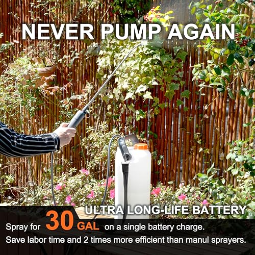 HIFAY ESX-8 Electric Sprayer, Garden Sprayer 2 Gallon,Weed Sprayer in Lawn & Garden,Rechargeable Battery Powered Sprayer with Telescopic Wand,Plant Mister,Pump Sprayer,Indoor Watering Can for Plants - color: Green