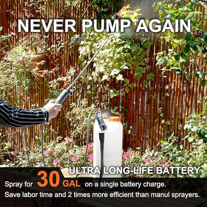 HIFAY ESX-8 Electric Sprayer, Garden Sprayer 2 Gallon,Weed Sprayer in Lawn & Garden,Rechargeable Battery Powered Sprayer with Telescopic Wand,Plant Mister,Indoor Watering Can for Plants (Translucent) - color: Translucent