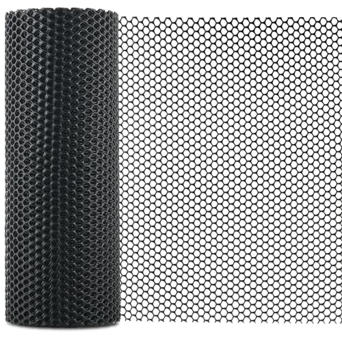 Plastic Chicken Wire Mesh,16in x 40FT Black Plastic Netting Fence - color: Black-16IN×40FT