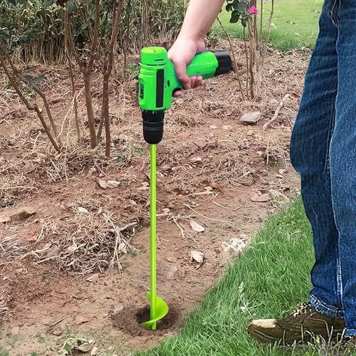 1.6"x16.5" Green Garden Auger Drill Bit for Planting, Post Hole Digger - color: Green, size: 1.6"x16.5"