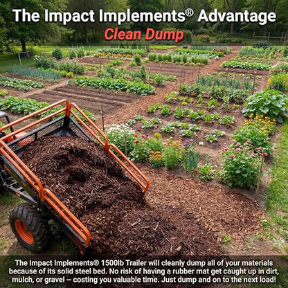 Impact Implements® 1500lb ATV/UTV/Tractor Cargo Trailer with Steel Floor - size: 1500lb Steel Floor