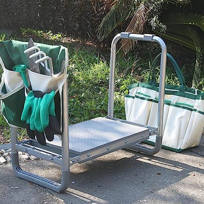 Multifunctional Garden Kneeler and seat Heavy Duty,Foldable Garden Bench for Kneeling and Sitting with Soft EVA Kneeling Pad and Large Tool Bag for Gardening Lovers - size: Style D