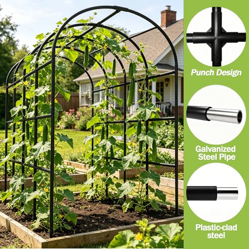 BUKLIYN Garden Arch Trellis - 90.5'' × 51'' × 90'' Greenhouses for Outdoors - size: 90.5(L) * 51(H) * 90(H) inch - Four-season styles