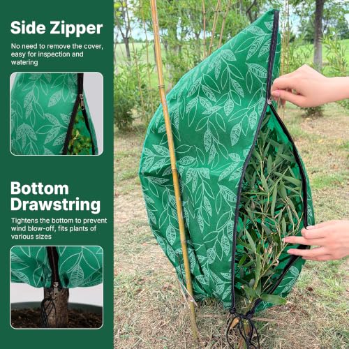2PCS Plant Covers Freeze Protection 69"X47" Winter Frost Blankets - color: Green 69*47in
