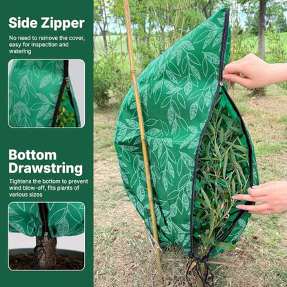 2PCS Plant Covers Freeze Protection 69"X47" Winter Frost Blankets - color: Green 69*47in