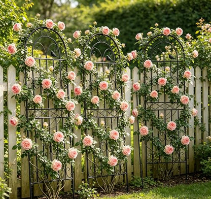 1 Pack 78.7"x19.7" Metal Gardon Trellis for Climbing Plants Outdoor,Black - size: 1P: 78.7" H x 19.7" W