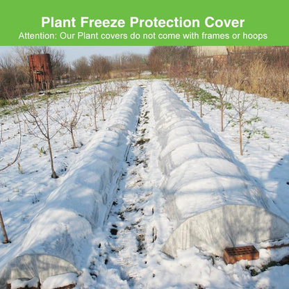YFFSIDMY Plant Covers Freeze Protection, 6.5'x16' Frost Blankets for Outdoor Plants, Winter Tree Frost Cloth Plant Freeze Protection, Garden Heat Protection Floating Row Cover, White (Pack of 2) - size: 6.5'x16' (Pack of 2)