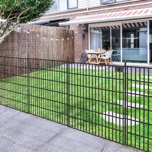 10 Panel No Dig Decorative Garden with Gate 32" H x 24.2'L - size: 32 in(H)×29in(L)