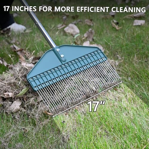 YEELOR Thatch Rake with 66 Inch Adjustable Handle
