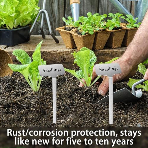 304 Stainless Steel Plant Label, 20 Waterproof Metal Plant Label Stakes and Marker Pen, 7.87" Garden Markers for Outdoor Indoor Plants Identification. - size: 7.87inch