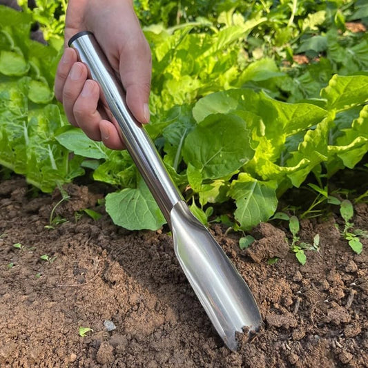 Stainless Steel Garden Trowel Narrow Point Blade Compact Handheld Tool for Potting Weeding Digging Planting, Pointed tip - color: pointed tip