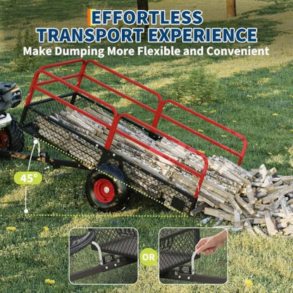 Garvee Tow Behind Dump Trailer for ATV UTV 1500 lbs 20 Cubic Feet
