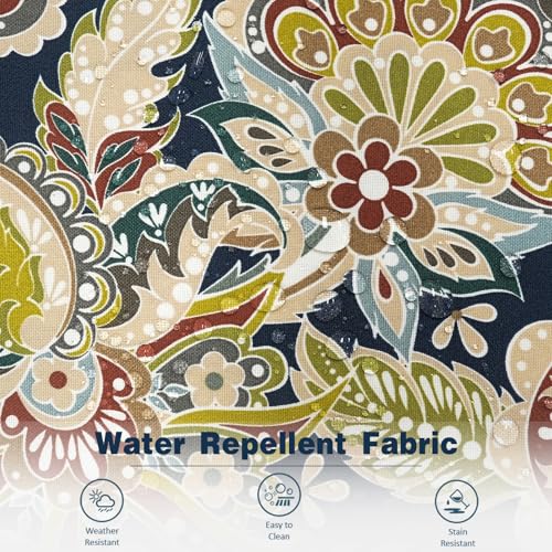 Outdoor 16x16 Inch Throw Pillow Covers Set of 2, Covers ONLY, All Weather Square Pillow Cases, Patio Cushion Pillow of Home Furniture Use, Paisley Sapphire Blue - color: Paisley Sapphire Blue, size: 16" x 16" (Pack of 2)