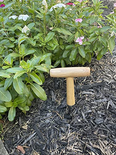 Garden Guru Steel Dibber Planter Tool for Planting Seeds & Bulbs - High Carbon Steel & Comfortable Wood Carved Handle - for Consistent Planting Flowers Tulips, Daffodils, Dahlias - size: 1 Pack