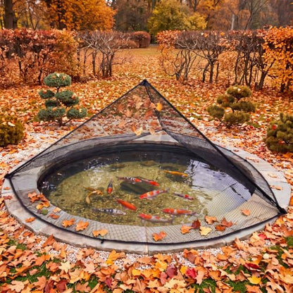11 x 16 ft Pond Cover Dome Net with Frame for Outdoor Koi Pond - size: 11x16x6ft