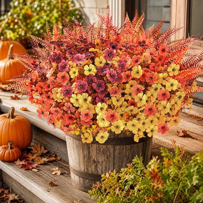 Artificial Mums for Outdoors, Artificial Fall Flowers, 30Pcs Fake Mums - size: 30 pcs