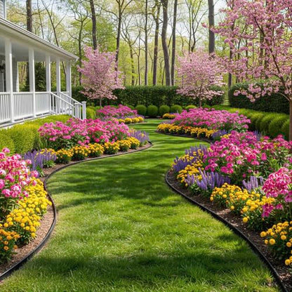 Garden Edging, 110FT x 2" Flexible Plastic Landscape Border with 106 Stakes - style: 110FT