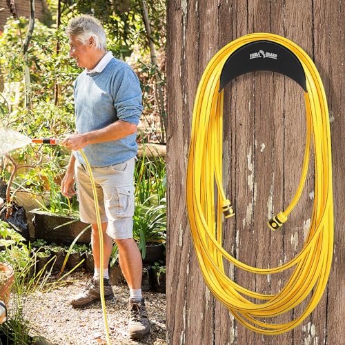 FLORA GUARD 2 Pack Garden Hose Holder, Wall Mount Hose Hanger - color: 2Pack Black