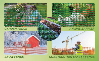PotatoLife 4'x100' Plastic Mesh Fence for Garden with 100 Zip Ties, Black - color: Black, size: 4' x 100' (15.48 lb)