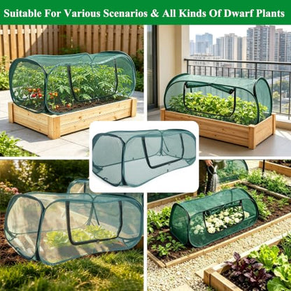 Pop Up Mesh Plant Cover 33% Sunblock Foldable for Raised Garden Beds