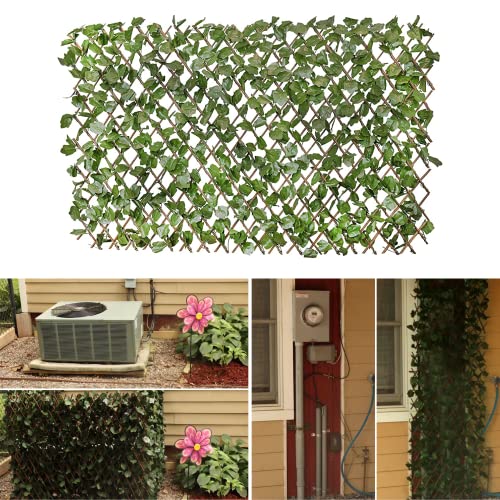 Verseo Artificial Ivy Privacy Fencing System, Faux Ivy Vine & Willow Branch Lattice, Adjustable Ivy Wall Privacy Screen, Expandable Horizontal or Vertical up to 96" (Set of 2, for 192" of Coverage) - size: 2 Pieces