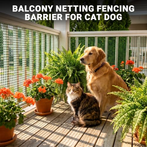 DoCred Plastic Chicken Fence Netting with Post, Garden Fencing Border Green - color: Green