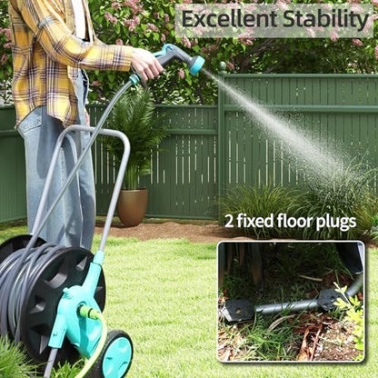 Garden Hose Reel Cart, Hold Up to 75-100 Ft of 5/8 Inch Hose - size: 5/8 75FT-100FT