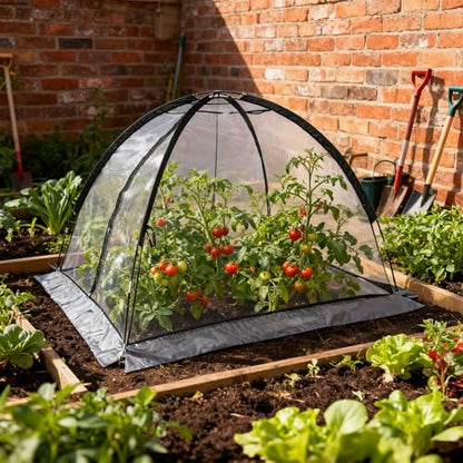 Doublehorse Pond Cover Dome Net 5 x 7 FT with Zipper Stakes