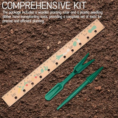 Spacer Tool Seeder Planting Ruler - Seeding Spacing Ruler with Precise Measurements,Seedlings Dibber Hand Transplanting Tools,for Vegetable Gardens, Yard