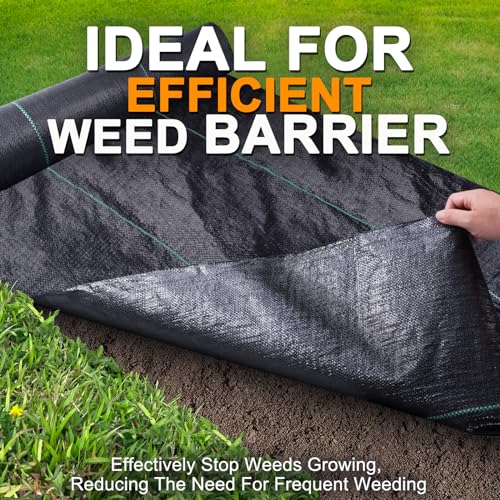 Winisok 6FT x 100FT Weed Barrier Landscape Fabric, 3.2oz Woven Garden Cloth, Heavy Duty Breathable Ground Cover for Landscaping, Gardening and Farming - size: 6FT x 100FT