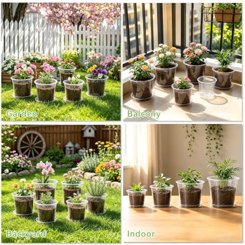 4 Inch Clear Nursery Pots, 20 Pack - color: 4in