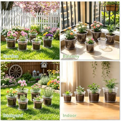 4 Inch Clear Nursery Pots, 20 Pack - color: 4in