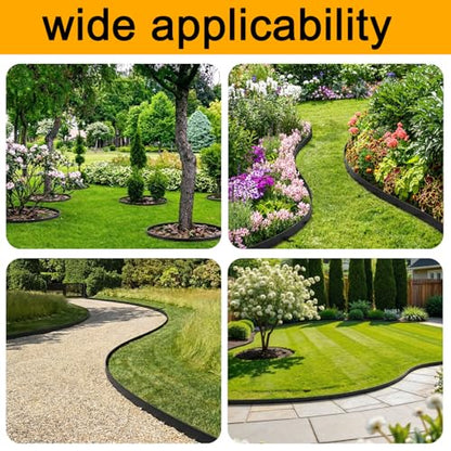 Landscape Edging 66FT,Garden Borders Edging【4IN Hight】 with 60 Spikes（Grey） - color: Gray, size: 4IN×66FT
