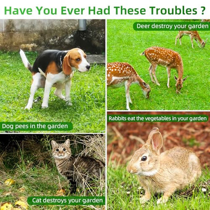 2026 Ultrasonic Solar Animal Repellent Outdoor, Deer Repellent Devices Cat Squirrel Rabbit Dog Raccoon Deterrent with Motion Sensor Flash Light for Yard Garden Lawn 2 Pack(Green)