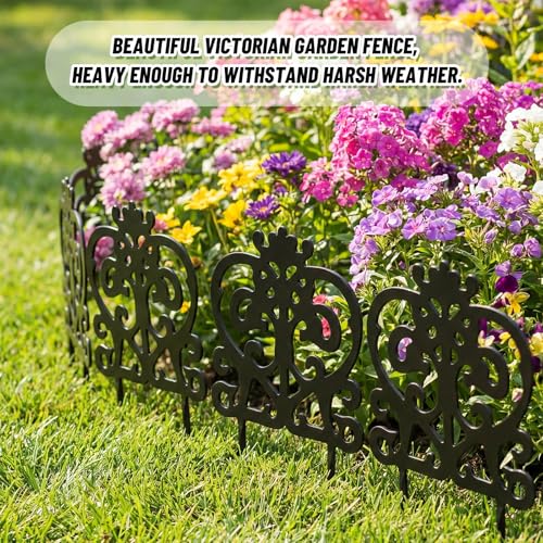 4 Pcs Iron Sheet Decorative Garden Edging, Rustic, Black