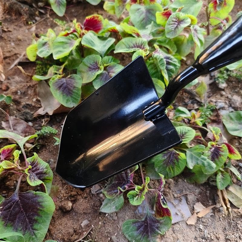 2-in-1 Trowel and Transplanter Gardening Tool Set, Outdoor Hand Tools, with Non-Slip Handle and Protective Blade Covers, Ideal Gardening Gifts for All (Black) - color: Black