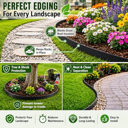 40FT Steel Landscape Edging (12-Pack, 40" L x 6" W) - color: 40'' L x 6'' H, style: 12 Pack