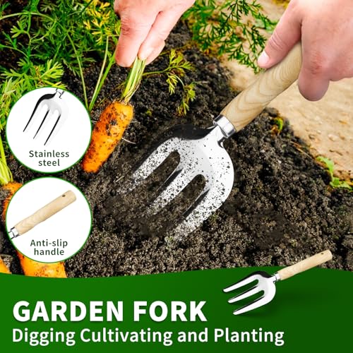 SHIKORI Garden Tool Set,5 Pcs Gardening Tool Set with Weeder Puller