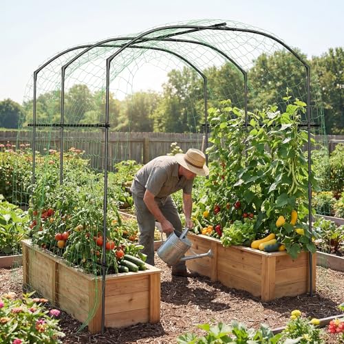 87in H Tall Garden Arch Trellis for Climbing Plants Outdoor - size: 75" L x 71" W x 87" H