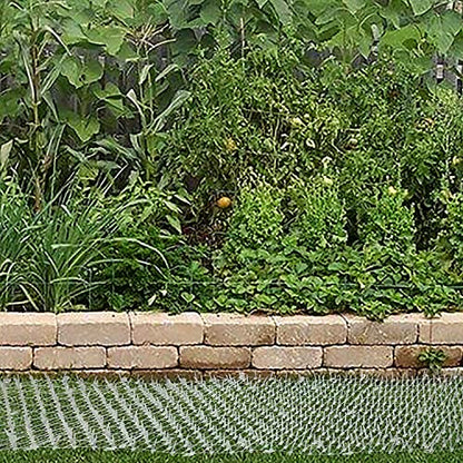 Cat Scat Mat Clear (14 ft.) with 10 Staples, Anti-cat Network with Spikes Digging Stopper - Cat Deterrent Mat for Indoor and Outdoor - size: 14 ft x 12 in