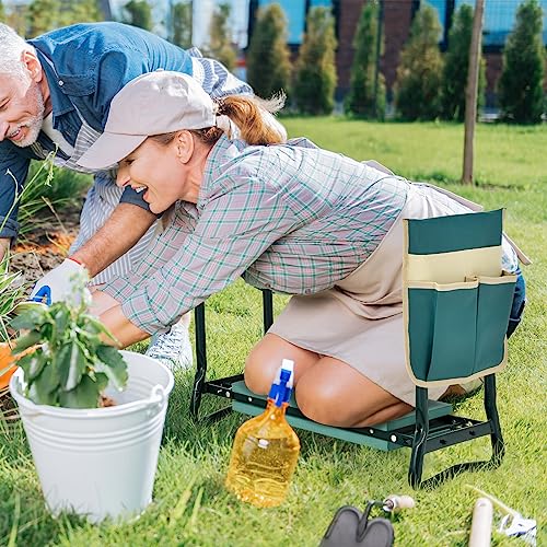 IRONMAX Foldable Garden Kneeler and Seat with Wide Soft Foam Pad, Green - color: Green, size: 16”L×8”W