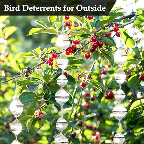 Bird Deterrents for Outside, 9PCS 3D Wind Spinners Outdoor Garden Decor, Bird Reflectors to Keep Birds, Woodpeckers, Pigeons Away from House, Outdoor Garden, Patio and Yard - size: 9pcs